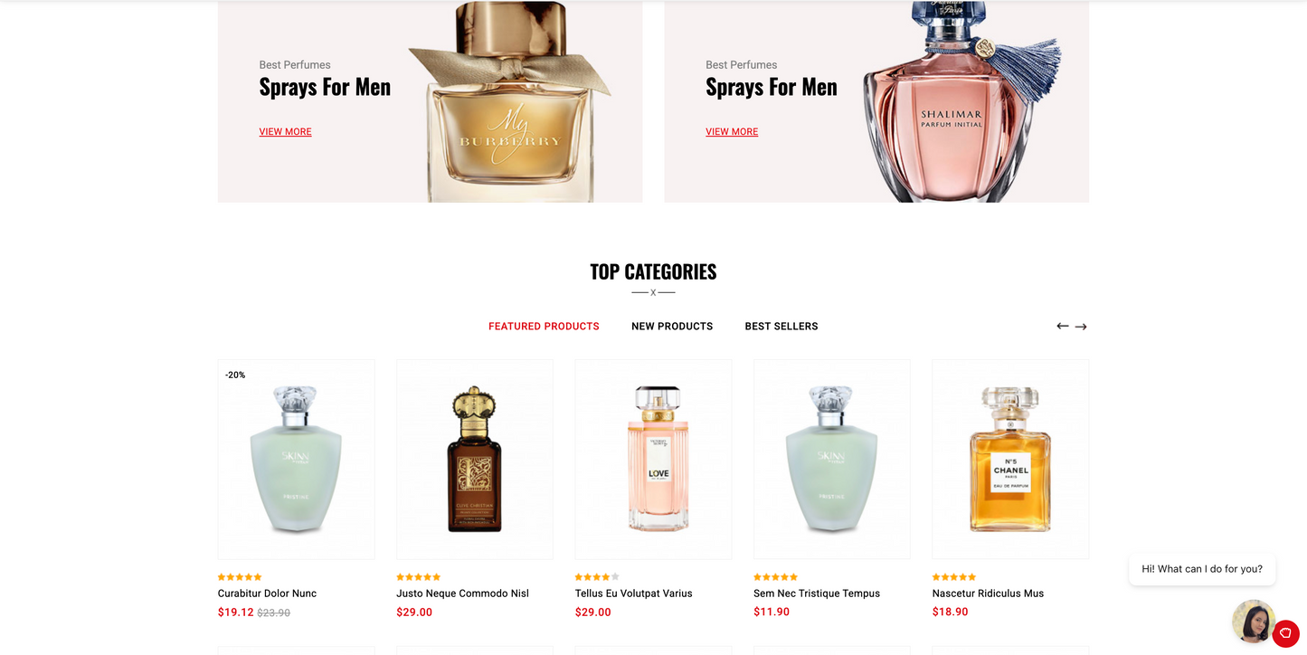 Perfume Store Website and Online Business Services