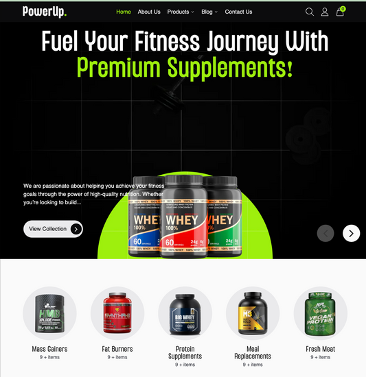Gym & Fitness Supplements Web Design