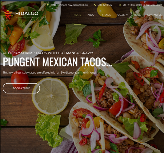 Mexican Food Restaurant Web Design Service