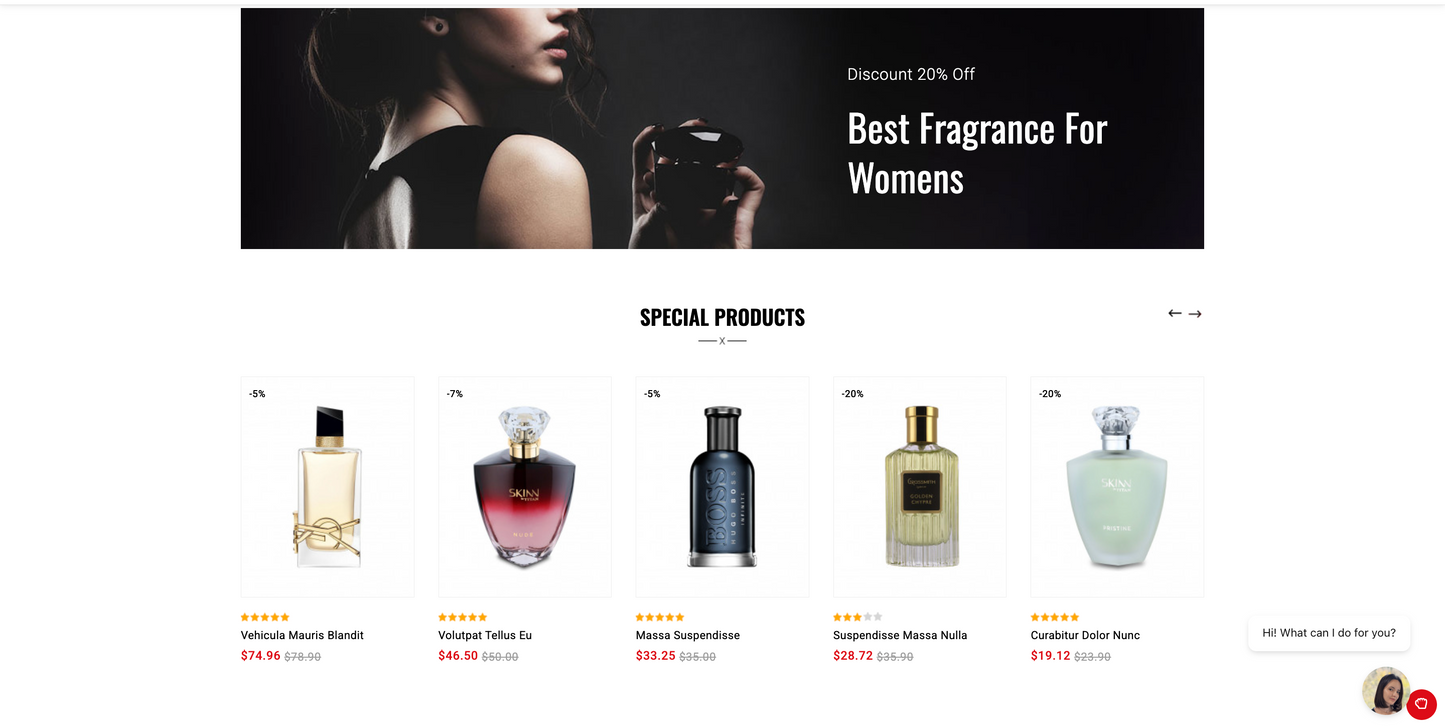 Perfume Store Website and Online Business Services